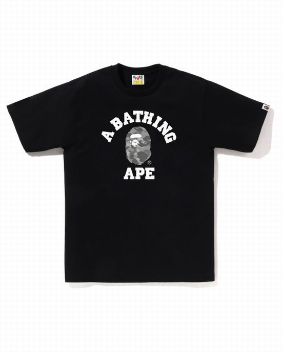 Tricouri Bape Honeycomb Camo College Barbati Negrii | LPTYRO834