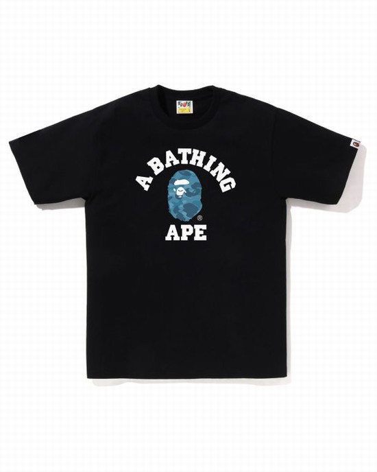 Tricouri Bape Honeycomb Camo College Barbati Negrii | VCXLFW479
