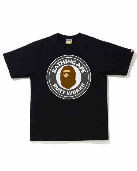 Tricouri Bape Line 1st Camo Busy Works Barbati Negrii | NXDSGB760