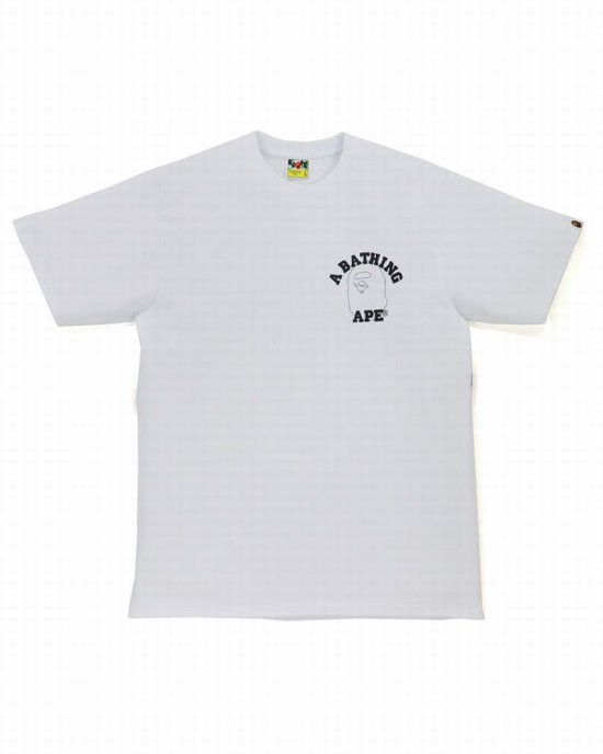 Tricouri Bape Line 1st Camo Face Barbati Albi | AHMWXS712