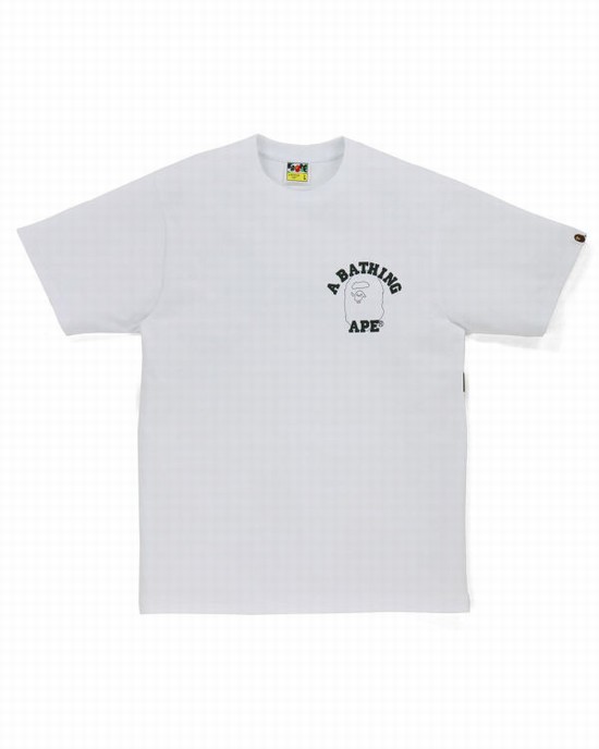 Tricouri Bape Line 1st Camo Face Barbati Albi | JNTPZC352