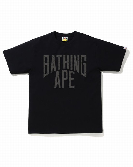 Tricouri Bape Line 1st Camo NYC Logo Barbati Negrii | DGVXTB108