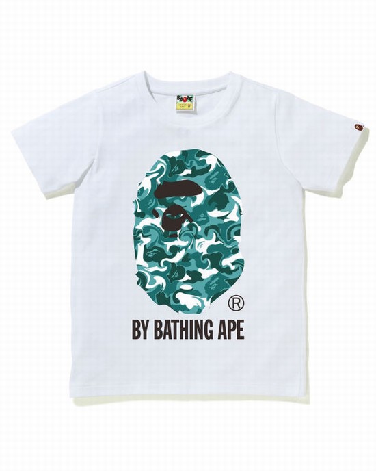 Tricouri Bape Marble Camo Dama Albi | LAQUPK570