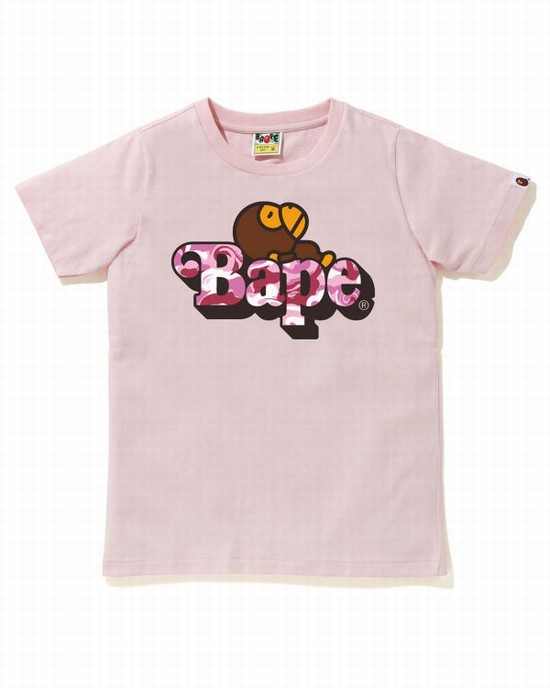 Tricouri Bape Marble Camo Milo On Copii Roz | IWKUHR163