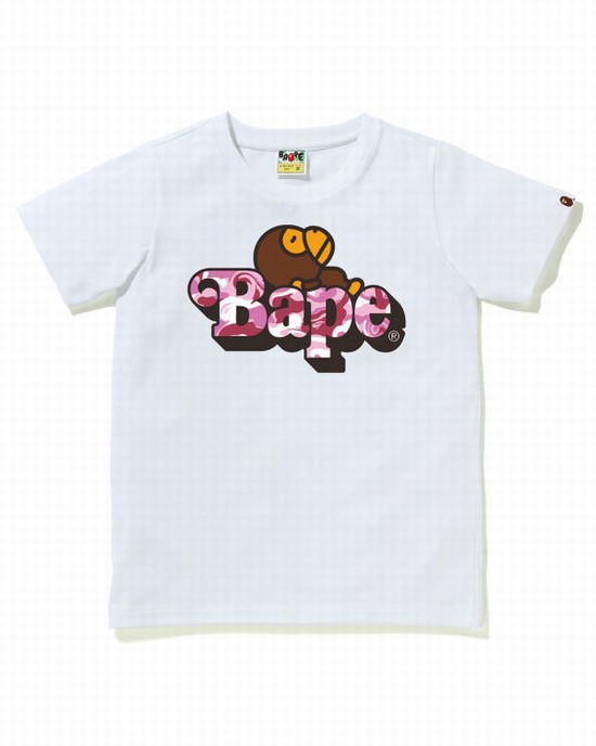 Tricouri Bape Marble Camo Milo On Copii Albi | UESHQY869