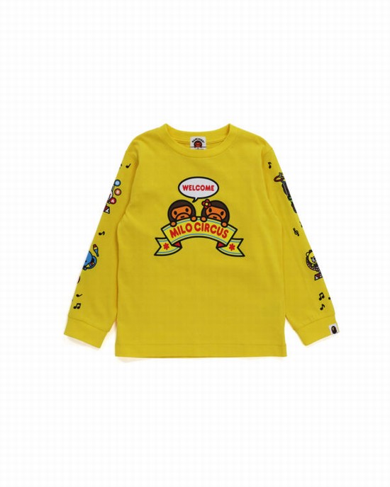 Tricouri Bape Milo Circus L/S Copii Galbeni | YIEDJQ874