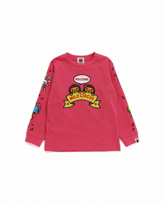Tricouri Bape Milo Circus L/S Copii Roz | YEFTPJ354