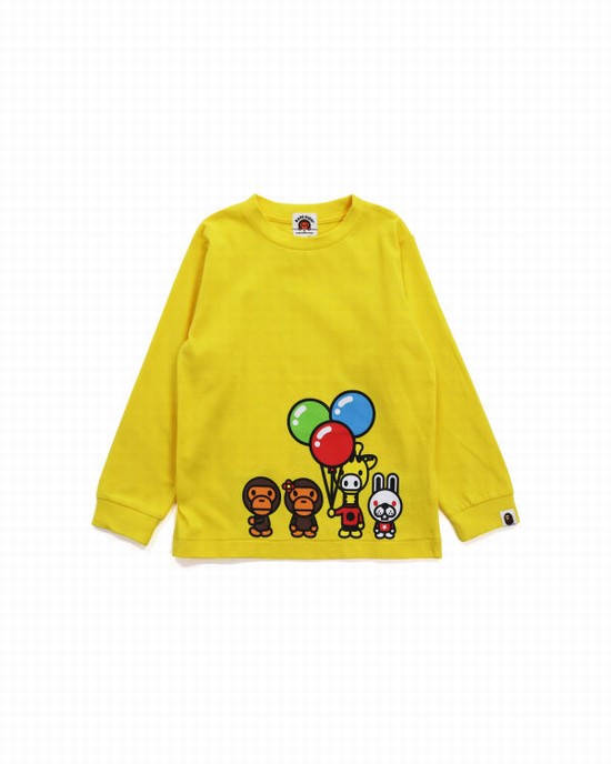 Tricouri Bape Milo & Friends L/S Copii Galbeni | DWCGHI164