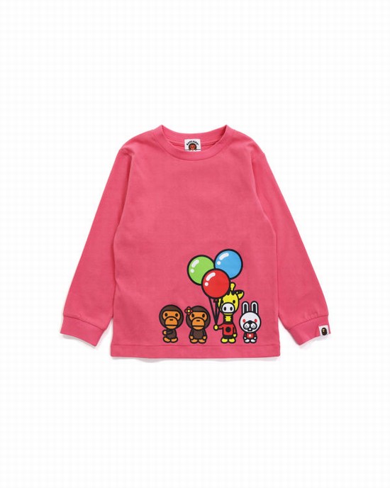 Tricouri Bape Milo & Friends L/S Copii Roz | QWMJXS623