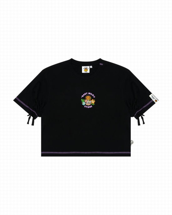 Tricouri Bape Milo cropped fit Dama Negrii | WAGTIB896
