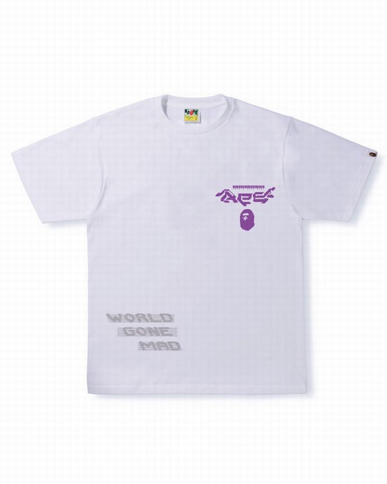 Tricouri Bape Multi Logo #1 Barbati Albi | CLKDTH462