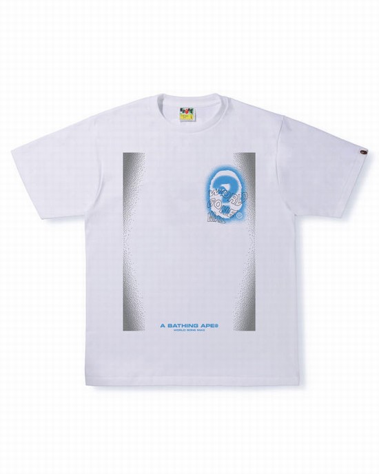 Tricouri Bape Multi Logo #3 Barbati Albi | CIRBJZ386