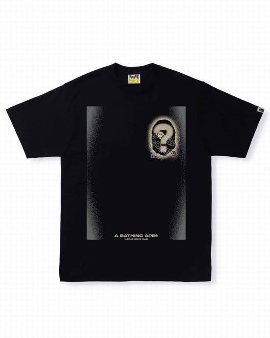 Tricouri Bape Multi Logo #3 Barbati Negrii | LJBVZO123