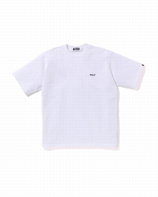 Tricouri Bape One Point Relaxed Fit Barbati Albi | IRUTKG907