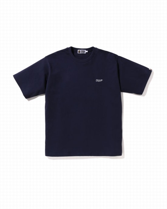 Tricouri Bape One Point Relaxed Fit Barbati Bleumarin Albastri | OWBENU625