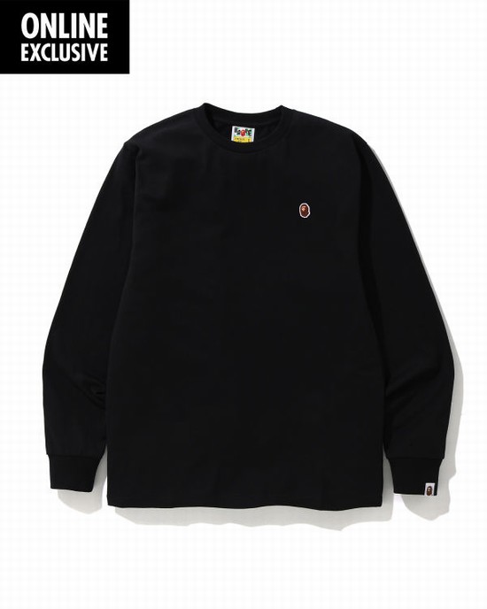Tricouri Bape One Point logo Barbati Negrii | MCVSHA764