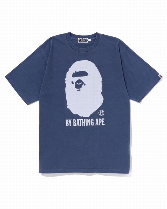 Tricouri Bape Overdyed By Bathing Ape Relaxed Barbati Bleumarin Albastri | JPFGEX735