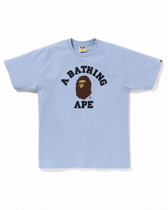 Tricouri Bape Pigment College Barbati Albastri | LISPQZ591