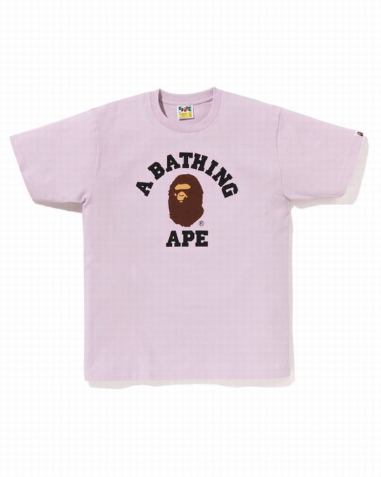 Tricouri Bape Pigment College Barbati Violet | TAPHFJ508