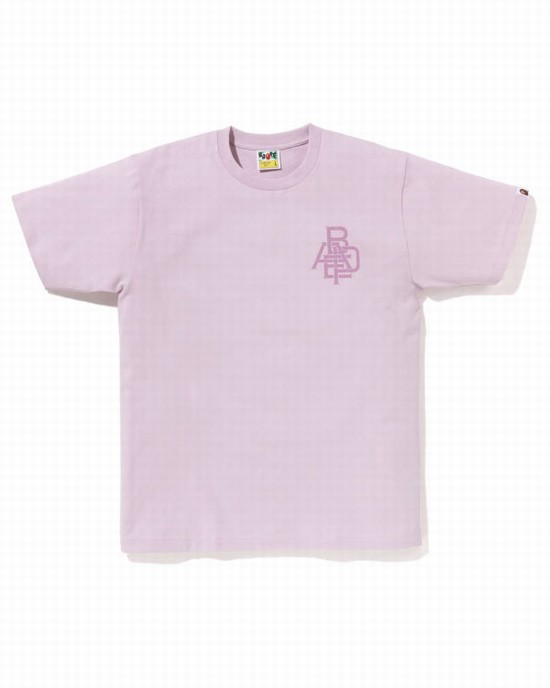 Tricouri Bape Pigment Logo Barbati Violet | ZPDKGU179