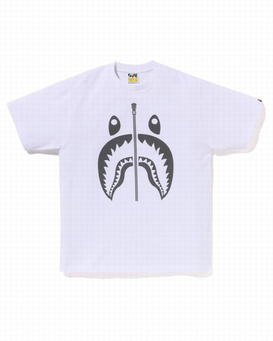 Tricouri Bape Pigment Shark Barbati Albi | UNBXFT983