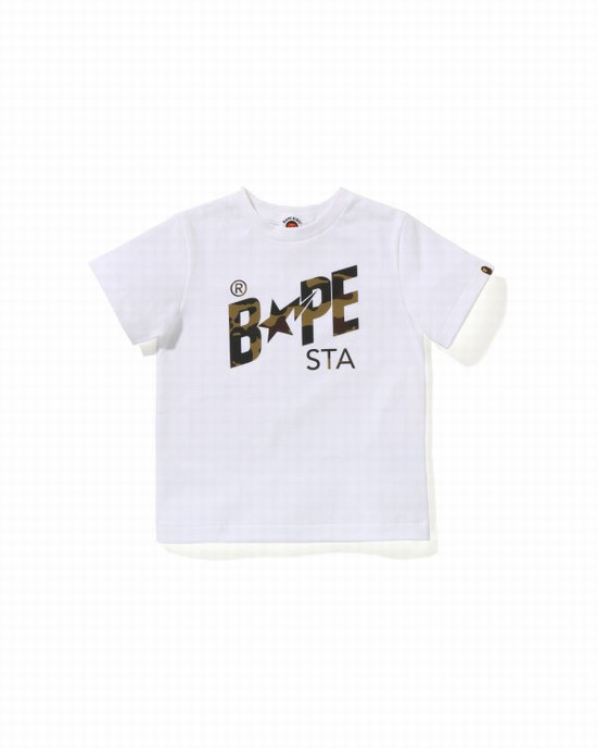 Tricouri Bape Reflector 1st Camo Sta Logo Copii Albi | DNBOQZ291
