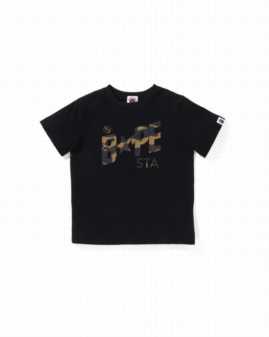 Tricouri Bape Reflector 1st Camo Sta Logo Copii Negrii | SLBYUG820