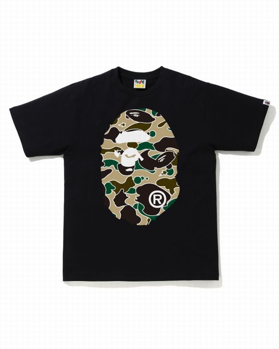 Tricouri Bape STA Camo Big Ape Head Barbati Negrii | SLFTXO490