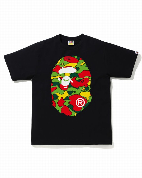 Tricouri Bape STA Camo Big Ape Head Barbati Negrii | VRSDBY548