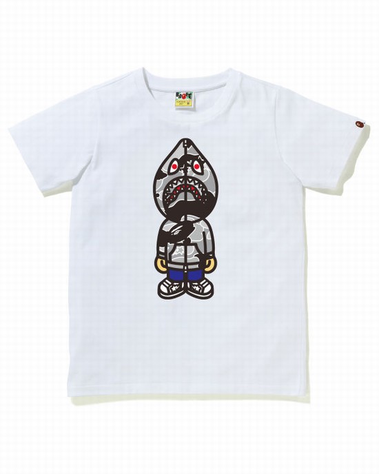 Tricouri Bape STA Camo Clasici Milo Shark Dama Albi | DOSITP465
