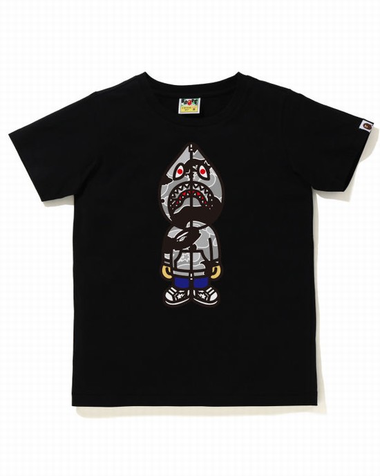 Tricouri Bape STA Camo Clasici Milo Shark Dama Negrii | ZBMOCI174