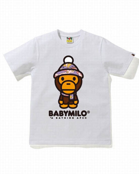 Tricouri Bape STA Camo Milo Iarnă Dama Albi | OXESVM390