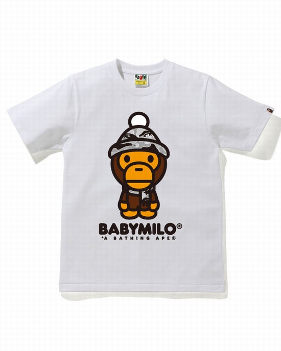 Tricouri Bape STA Camo Milo Iarnă Dama Albi | PBMDSV790