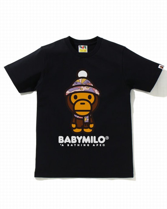Tricouri Bape STA Camo Milo Iarnă Dama Negrii | DBZEYN950