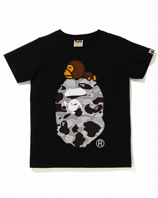 Tricouri Bape STA Camo Milo On Big Ape Dama Negrii | CPMHUT593