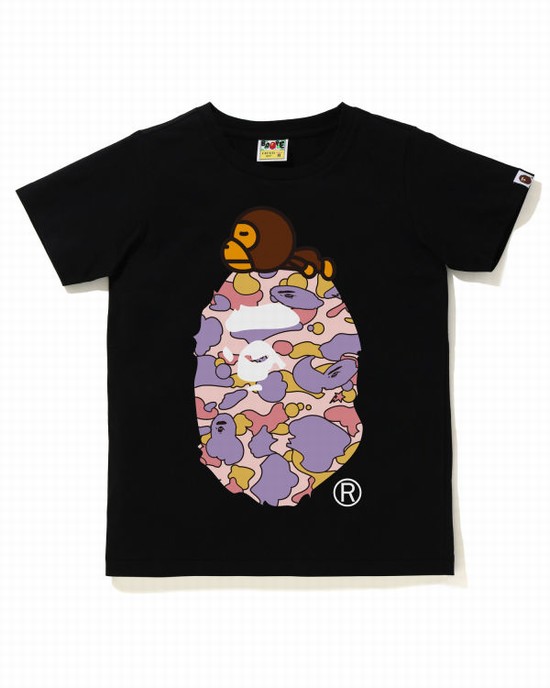 Tricouri Bape STA Camo Milo On Big Ape Dama Negrii | XGYQDI126
