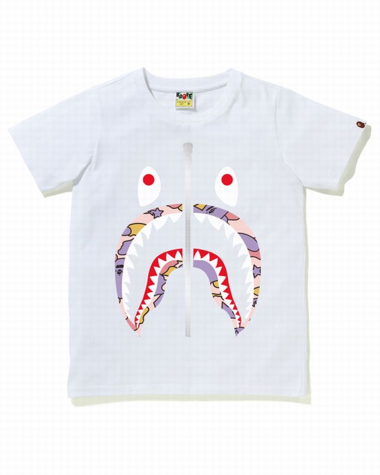 Tricouri Bape STA Camo Shark Dama Albi | UFQXKM416