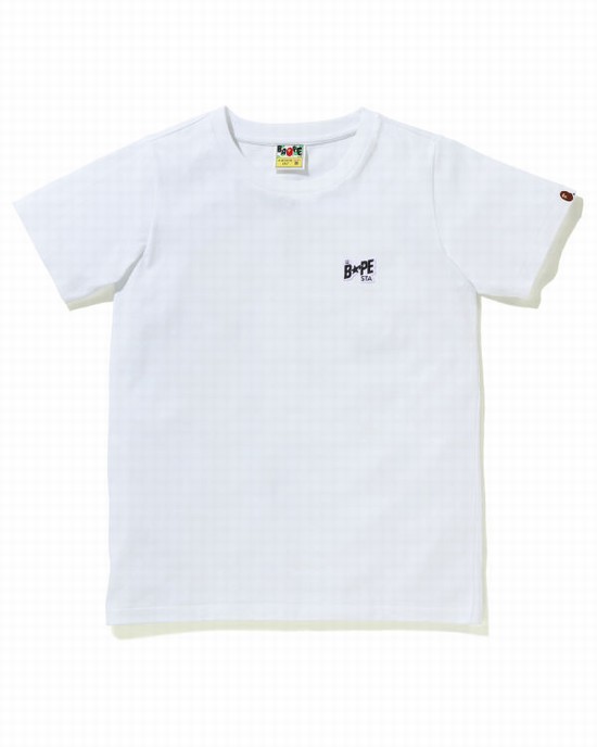 Tricouri Bape STA Logo One Point Dama Albi | EPWBAK785