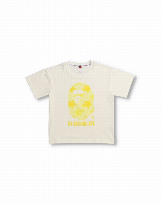 Tricouri Bape STA Pattern Oversized Copii Galbeni | DIGXCQ894
