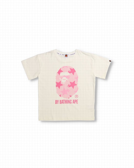 Tricouri Bape STA Pattern Oversized Copii Roz | WGIVDZ746