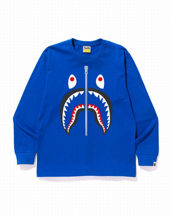 Tricouri Bape Shark Barbati Albastri | LQUOVG324