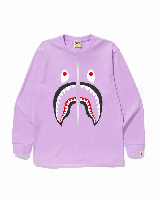Tricouri Bape Shark Barbati Violet | EHSRDT174