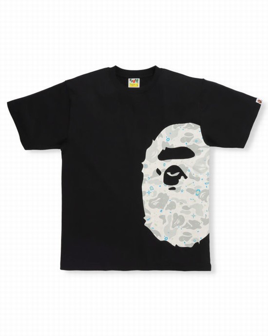 Tricouri Bape Space Camo Side Big Ape Head Barbati Negrii | DYERZC396
