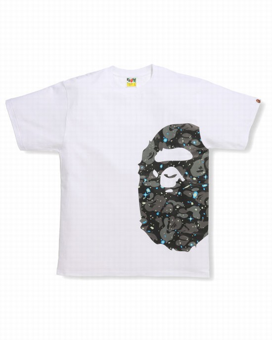 Tricouri Bape Space Camo Side Big Ape Head Barbati Albi | MVNXYF740