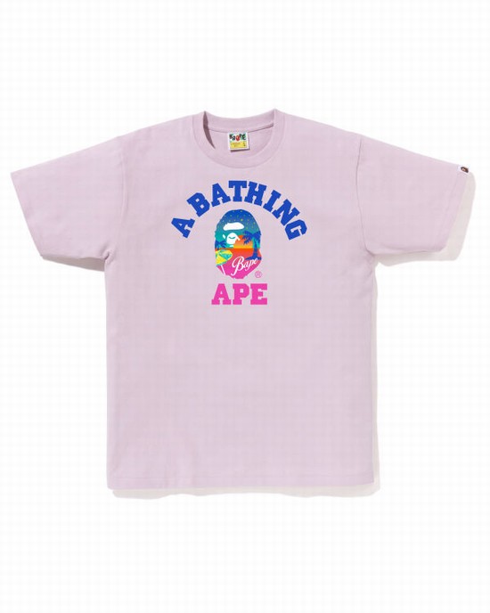 Tricouri Bape Sunset Beach Barbati Violet | SCKWXZ648