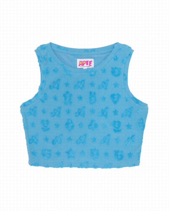 Vesta Bape Cropped pattern Dama Albastri Deschis | ZJWGBV921